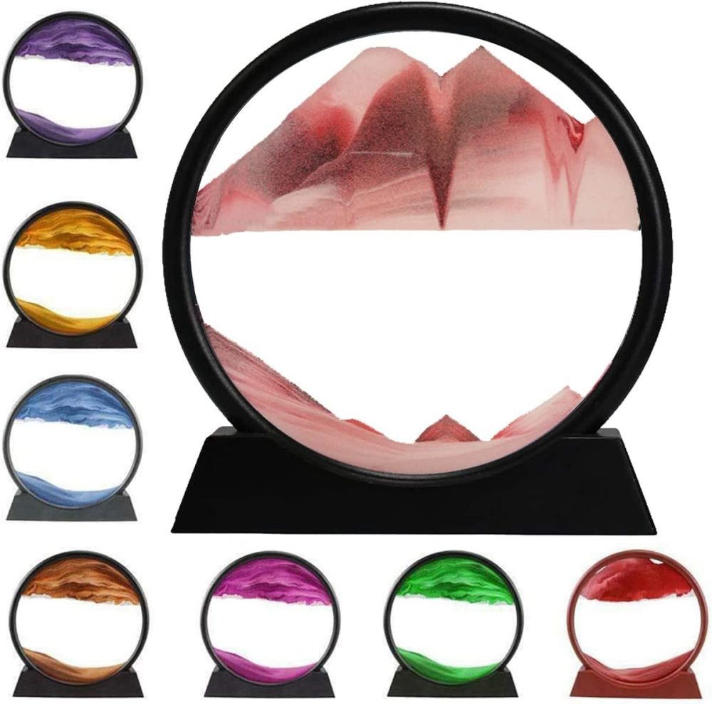 3D Dynamic Sand Art Liquid Motion, Moving Sand Art Picture Round Glass 3D Deep Sea Sandscape In Motion Display Flowing Sand Painting Relaxing Desk Toys - Image 7