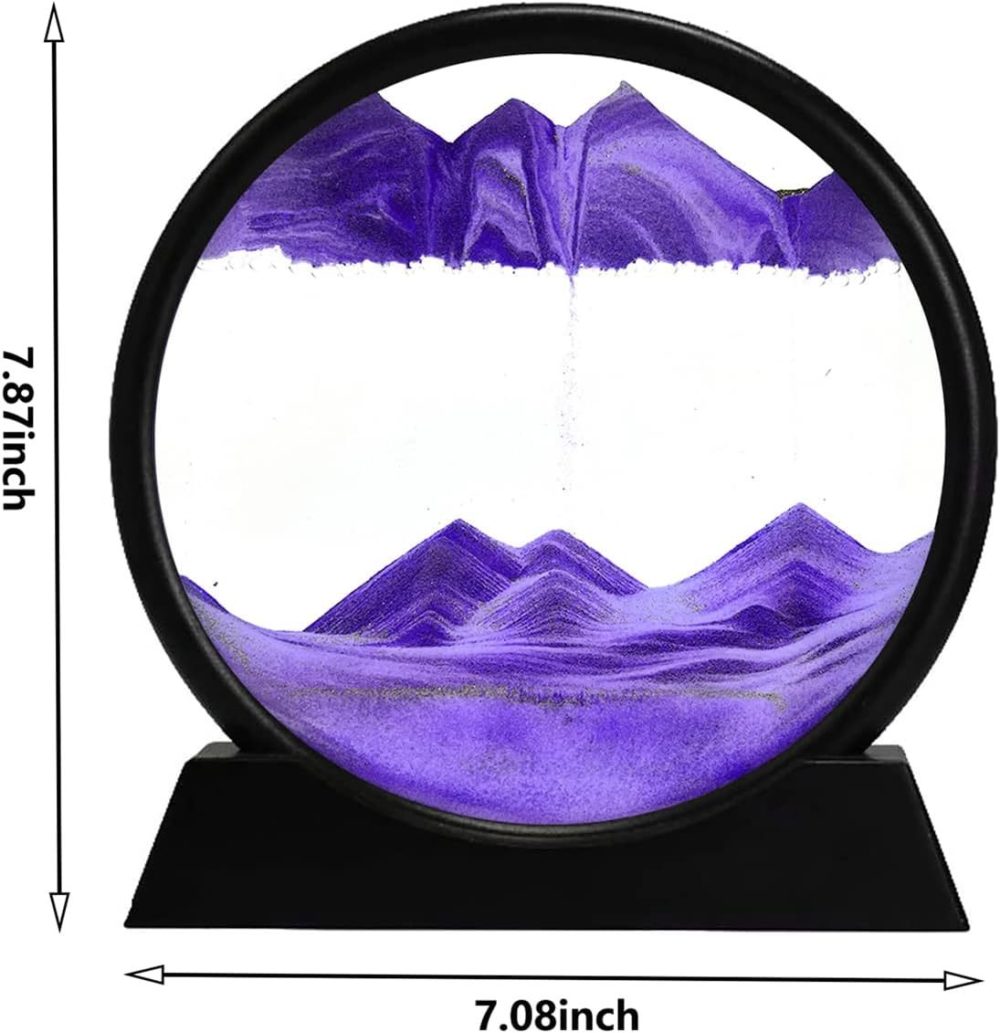 3D Dynamic Sand Art Liquid Motion, Moving Sand Art Picture Round Glass 3D Deep Sea Sandscape In Motion Display Flowing Sand Painting Relaxing Desk Toys - Image 4