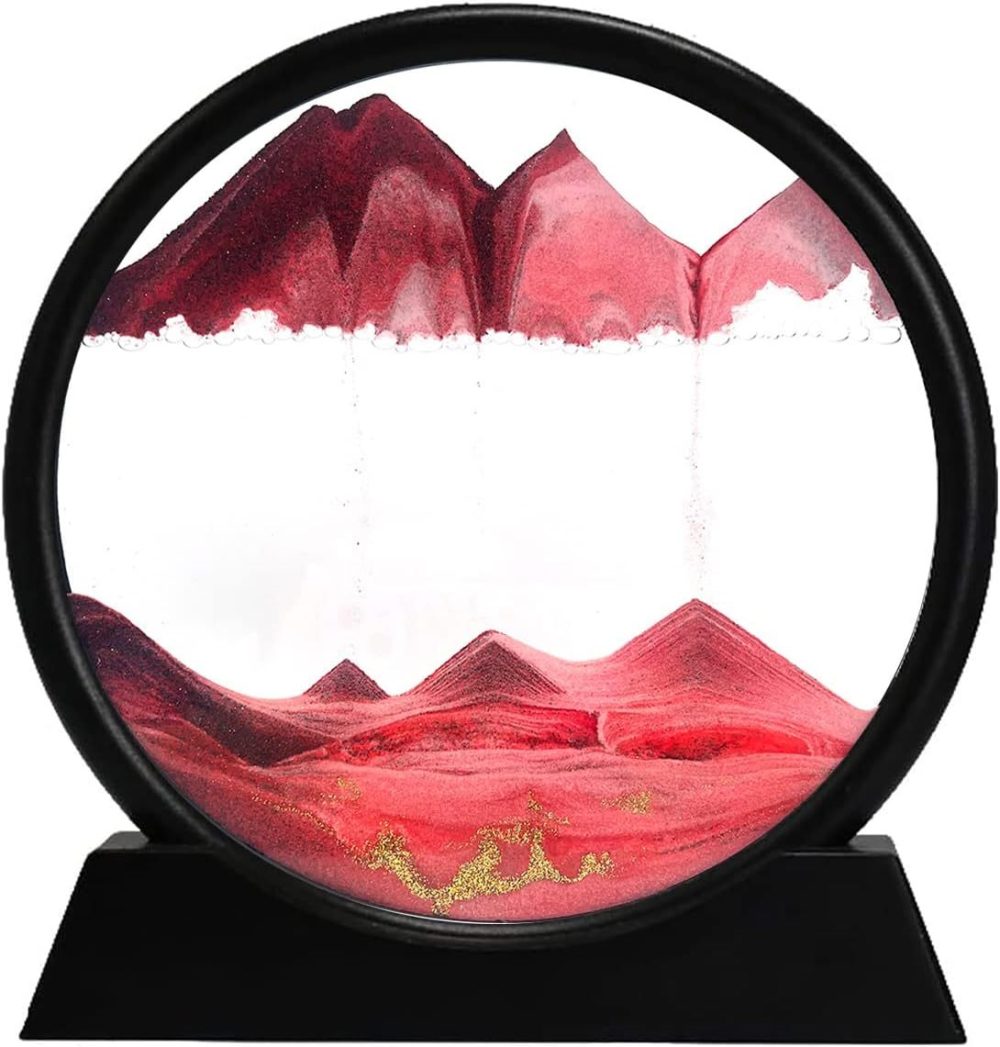 3D Dynamic Sand Art Liquid Motion, Moving Sand Art Picture Round Glass 3D Deep Sea Sandscape In Motion Display Flowing Sand Painting Relaxing Desk Toys - Image 9