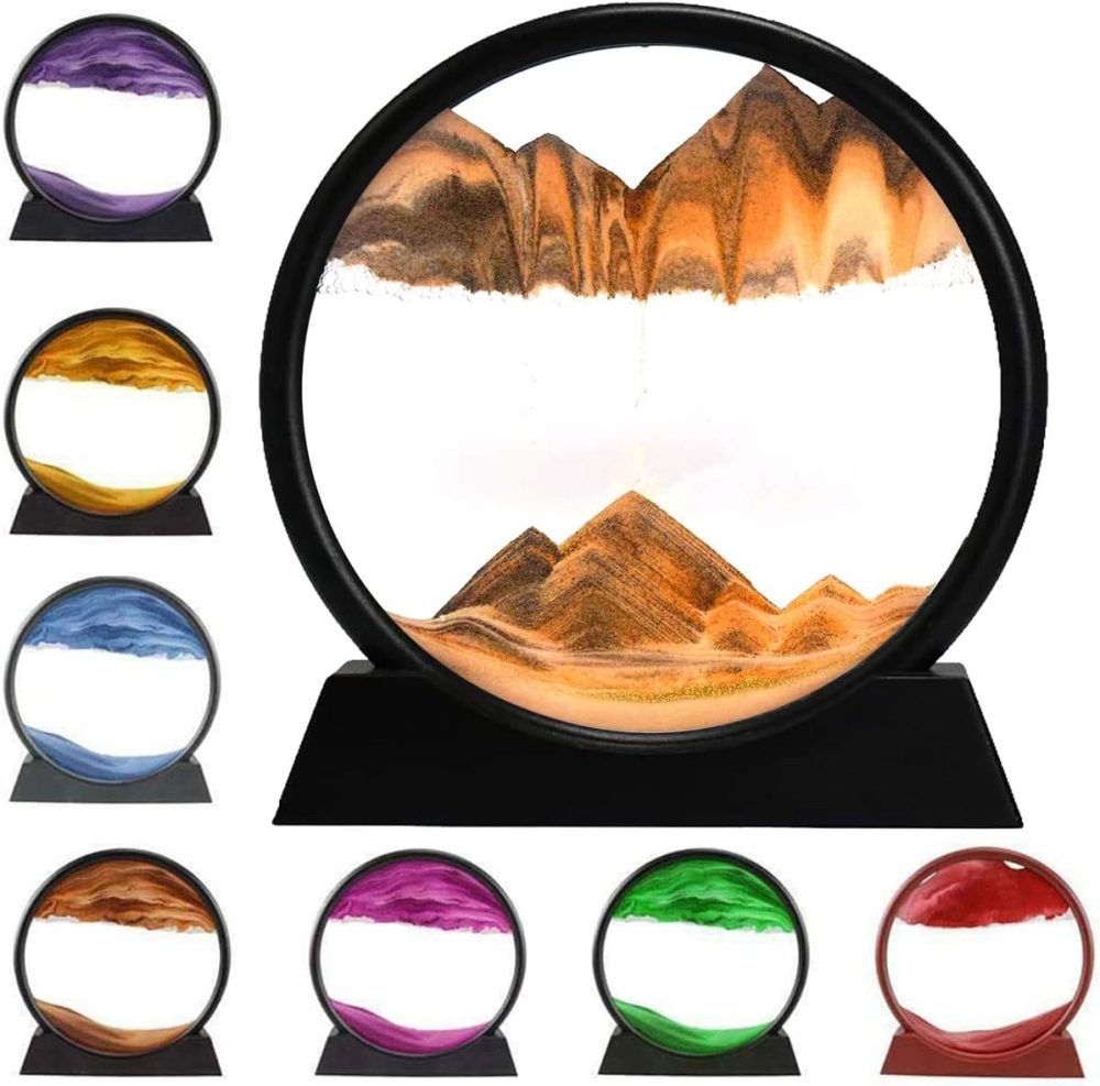 3D Dynamic Sand Art Liquid Motion, Moving Sand Art Picture Round Glass 3D Deep Sea Sandscape In Motion Display Flowing Sand Painting Relaxing Desk Toys - Image 6