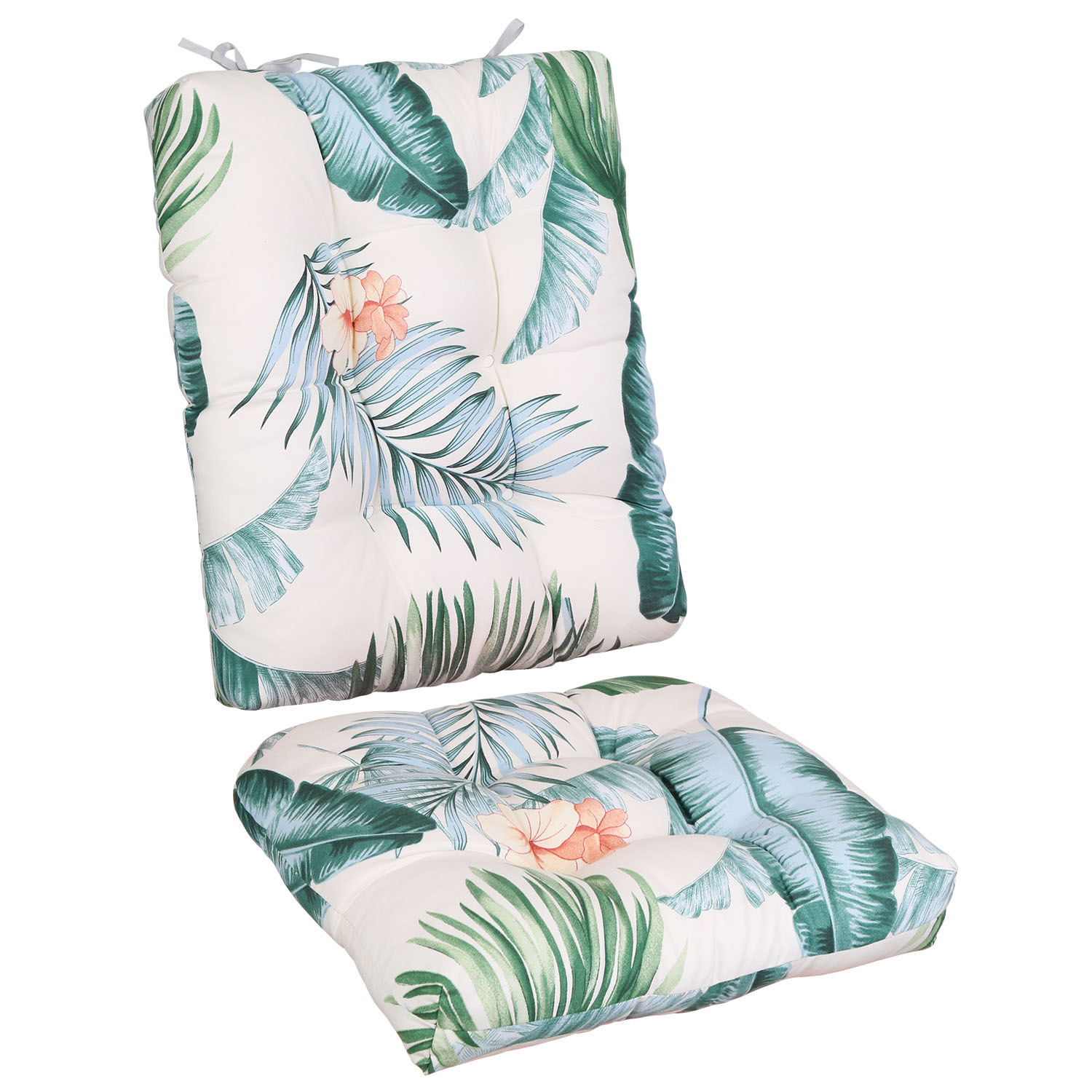2Pcs Waterproof Rocking Chair Cushion Upper And Lower Back And Seat Sets With Non-Slip Ties Oxford Cloth Surface Polyester Filling Comfortable For Indoor Home Office Car - Image 3