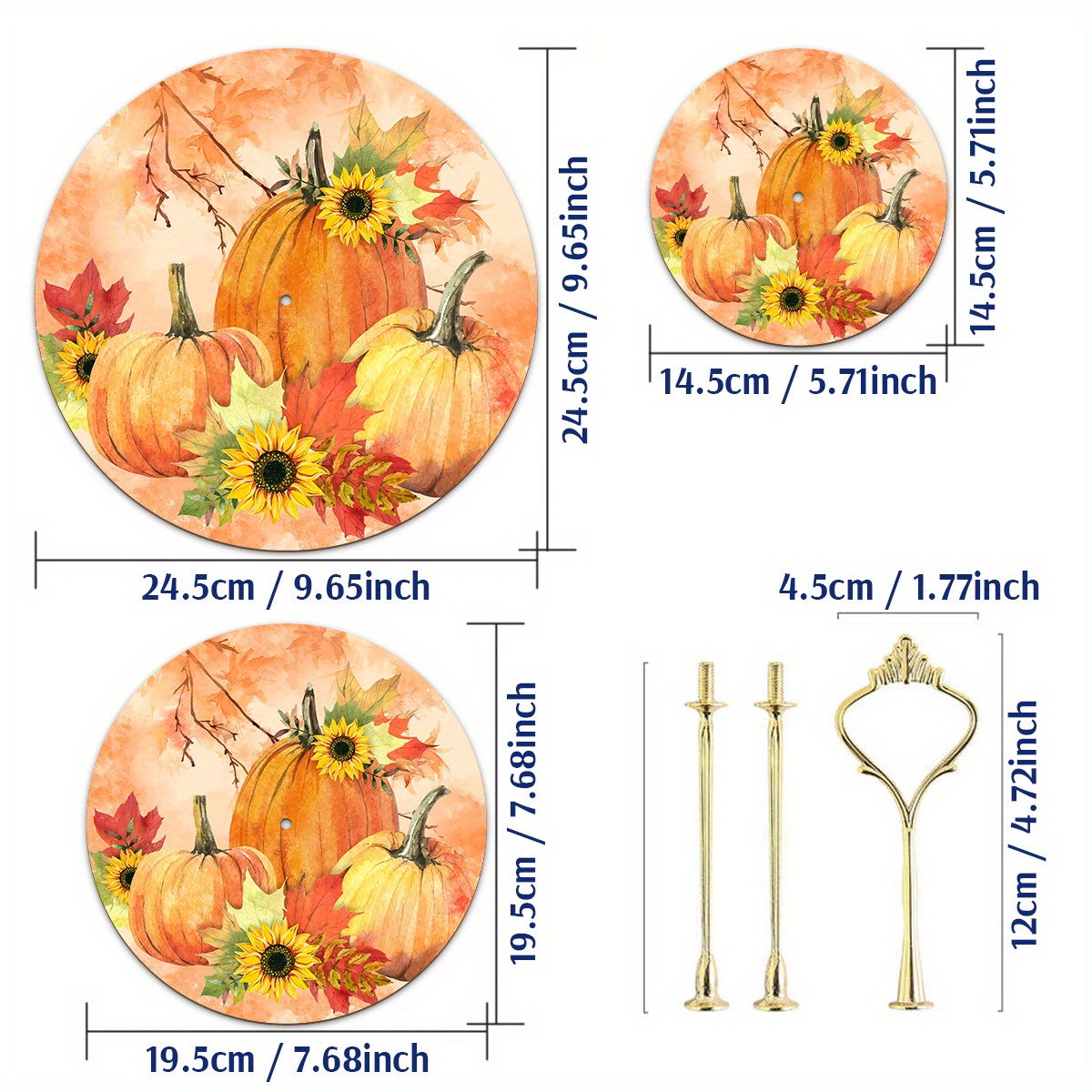 1pc Three-Tier Wooden Tray Rack with Autumn Pumpkin & Sunflower Design - Perfect for Thanksgiving, Christmas, and Halloween Decor, Ideal for Harvest Festival Activities and Home Decoration, Festive Display Rack|Seasonal Decor|Wooden Construction, Tray Decor (Non-Food Contact) - Image 6