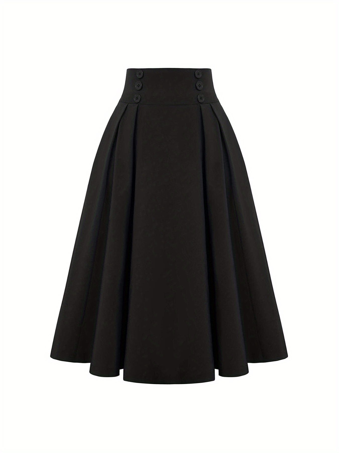 Women'S Elegant High-Waisted Flared skirt - Non-See-Through Formal & Casual skirt with Waistband, Flattering Fit for Everyday, Office, Parties - Spring/Fall/Summer Outfits in Rich Red - Easy-Care Women'S Clothing, Seasonal Wardrobe Staple, Sophisticated Pleating, Durable Construction, Stylish Waistband, Working Professionals - Image 6