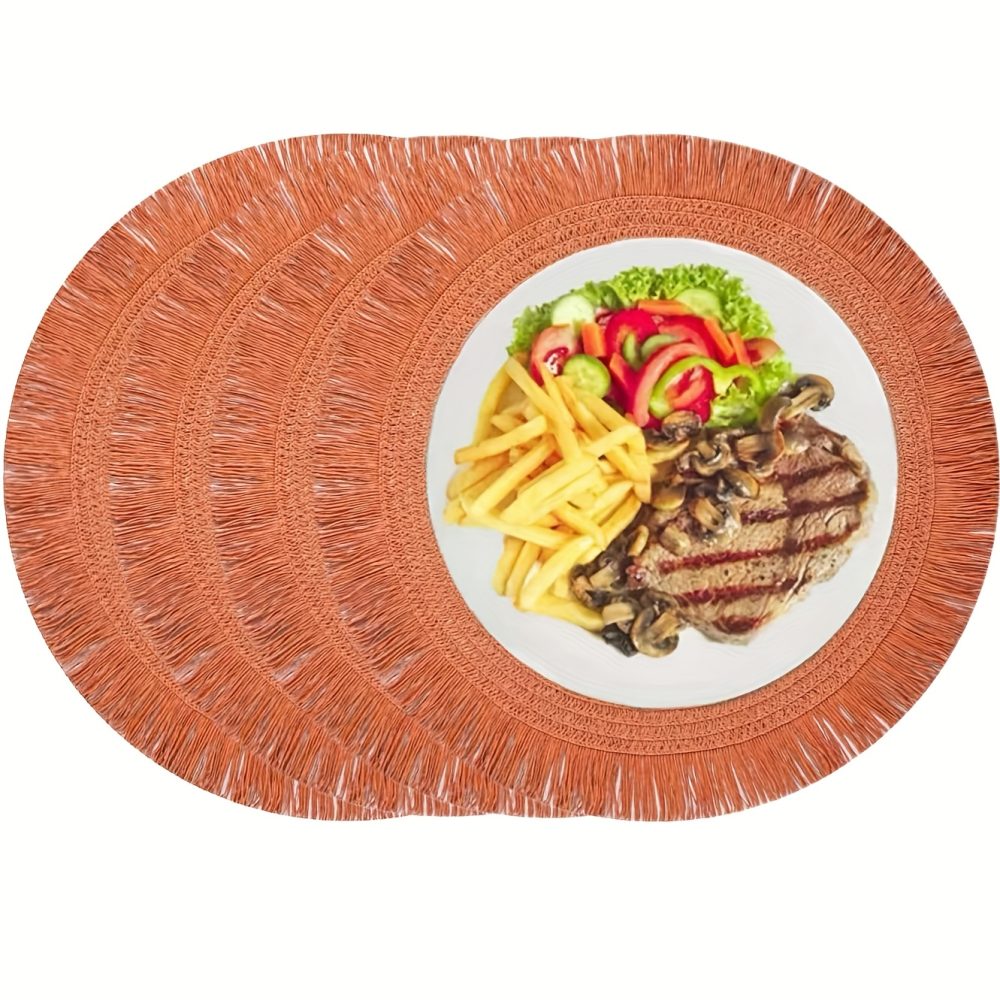 [4-Pack Braided Placemats] 4-Pack Natural Braided Placemats | 15" Round Heat-Resistant Table Mats for Indoor/Outdoor Dining | Farmhouse Rustic Decor with Easy Clean Surface,, Ideal Gifts for Loved Ones, Friends & Lovers - Image 9