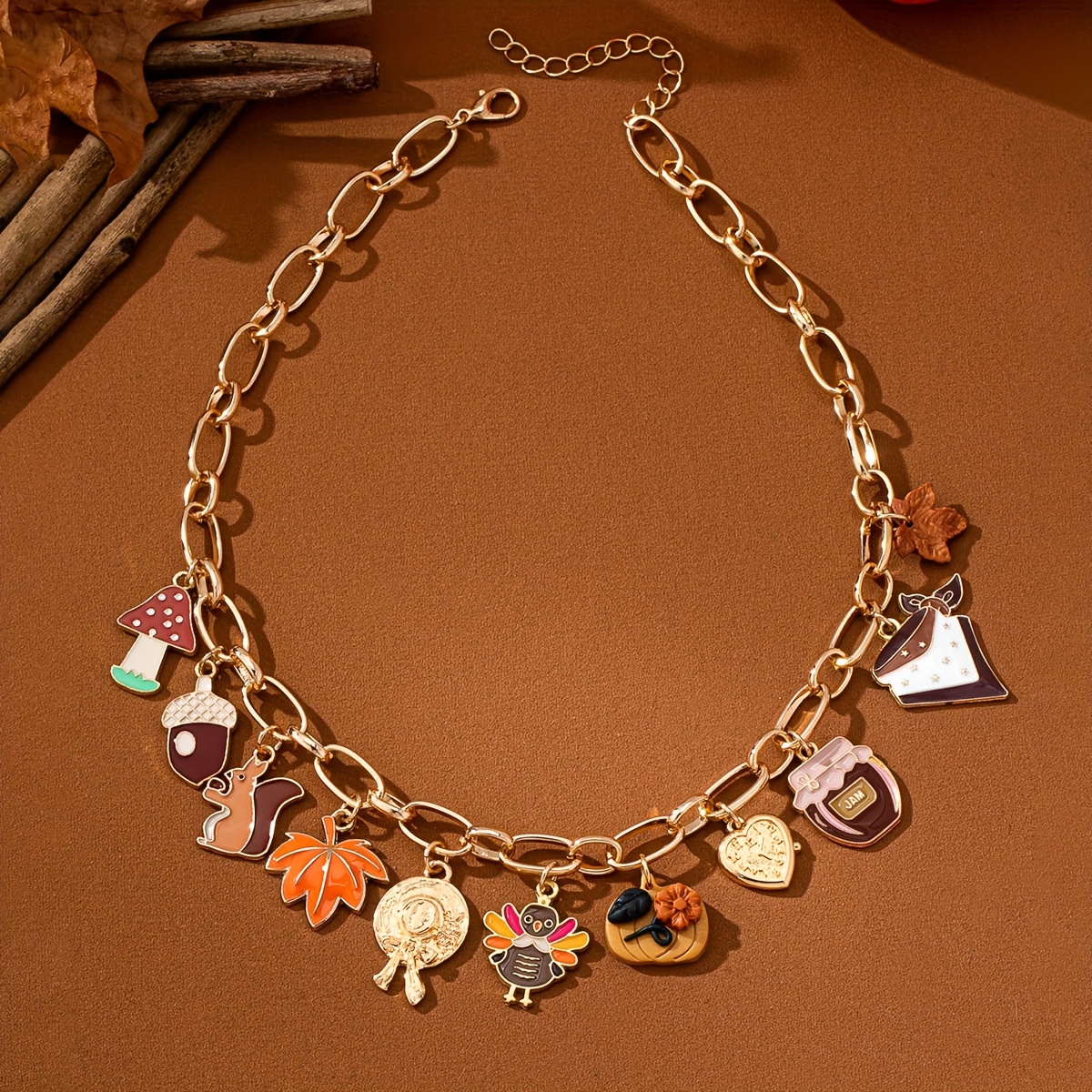 1pc Elegant Enamel Squirrel Pinecone Turkey Charm Necklace - Autumn Thanksgiving Holiday Pendant Jewelry Gift for Women, Zinc Alloy, Festive Fall Season Accessory, Festive Accessory|Elegant Necklace|Zinc Alloy Necklace, Autumn Necklace For Women, Autumn Necklace Women, Autumn Jewellery, Necklace For Women, Jewellery For Women, Necklace Woman, Long Necklace For Women, Lady Necklace, Woman Necklace, Woman Jewelry, Particular Woman Necklace, Pendant For Women, Necklace For, Chain For - Image 8