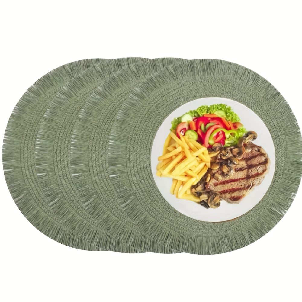 [4-Pack Braided Placemats] 4-Pack Natural Braided Placemats | 15" Round Heat-Resistant Table Mats for Indoor/Outdoor Dining | Farmhouse Rustic Decor with Easy Clean Surface,, Ideal Gifts for Loved Ones, Friends & Lovers - Image 13