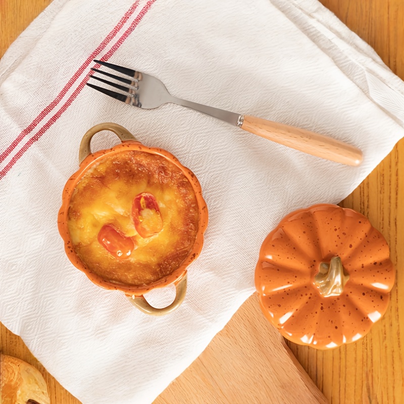 Mini Pumpkin Stew Pot Set - Ceramic Lid Stew Pot with Handle | Oven Safe Pumpkin Bowl, Suitable for Baking/Serving | Thanksgiving and Halloween Gift Grade Baking Pan - A Gift for Friends and Family (Father'S Day/Mother'S Day/Christmas/Valentine'S Day/New Year'S Day/ April Fool'S Day/Wedding Anniversary/Easter), Mini Ceramic Bowls, Mini Ceramic, Salad Bowl, Roti, Porridge, Pot, Western Food Pot, Rether Beauty Products - Image 10