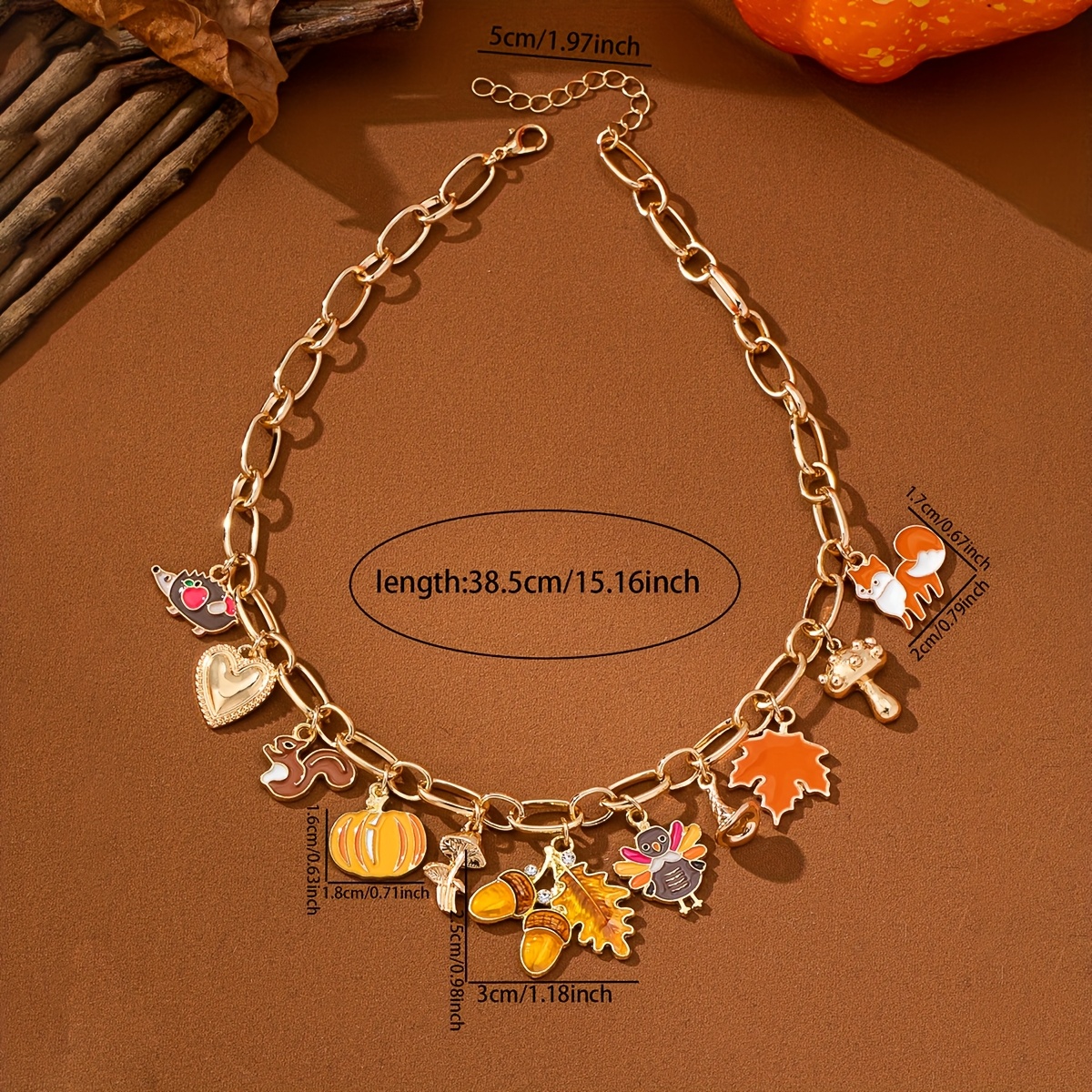 1pc Elegant Enamel Squirrel Pinecone Turkey Charm Necklace - Autumn Thanksgiving Holiday Pendant Jewelry Gift for Women, Zinc Alloy, Festive Fall Season Accessory, Festive Accessory|Elegant Necklace|Zinc Alloy Necklace, Autumn Necklace For Women, Autumn Necklace Women, Autumn Jewellery, Necklace For Women, Jewellery For Women, Necklace Woman, Long Necklace For Women, Lady Necklace, Woman Necklace, Woman Jewelry, Particular Woman Necklace, Pendant For Women, Necklace For, Chain For - Image 4