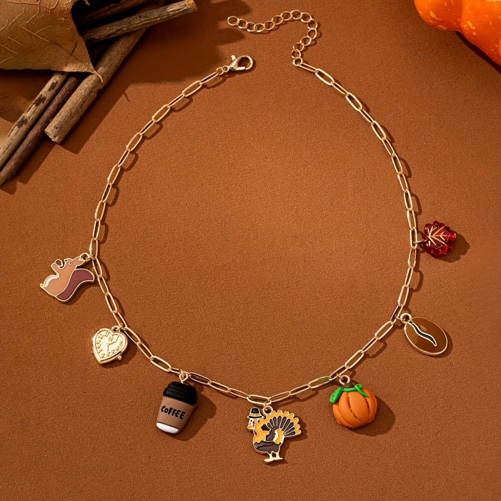 1pc Elegant Enamel Squirrel Pinecone Turkey Charm Necklace - Autumn Thanksgiving Holiday Pendant Jewelry Gift for Women, Zinc Alloy, Festive Fall Season Accessory, Festive Accessory|Elegant Necklace|Zinc Alloy Necklace, Autumn Necklace For Women, Autumn Necklace Women, Autumn Jewellery, Necklace For Women, Jewellery For Women, Necklace Woman, Long Necklace For Women, Lady Necklace, Woman Necklace, Woman Jewelry, Particular Woman Necklace, Pendant For Women, Necklace For, Chain For - Image 7