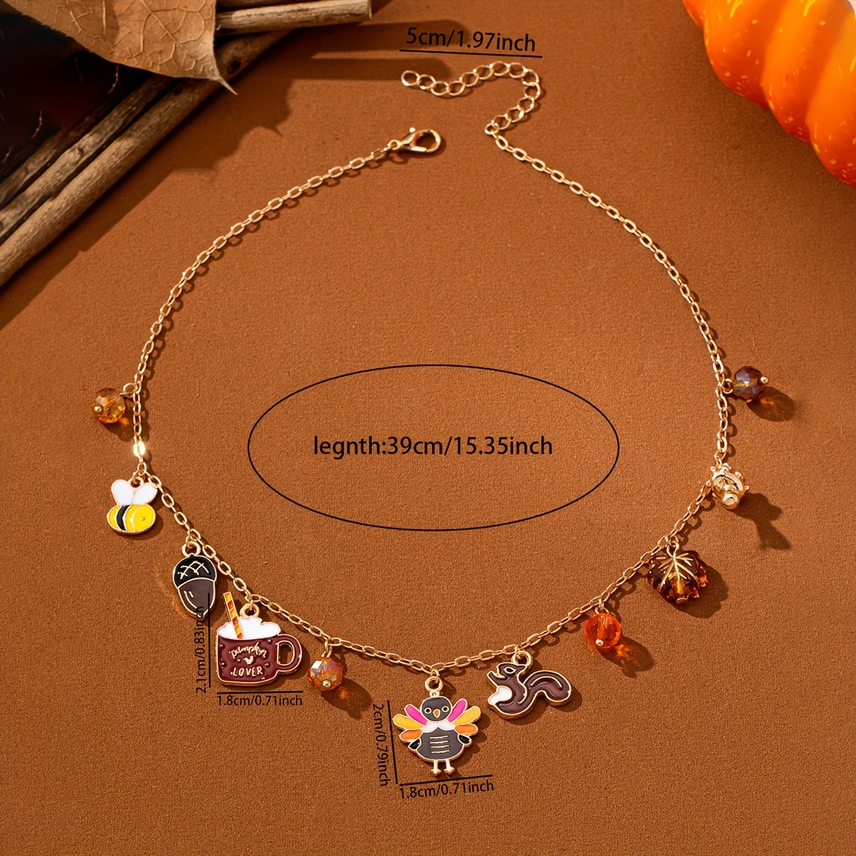 1pc Elegant Enamel Squirrel Pinecone Turkey Charm Necklace - Autumn Thanksgiving Holiday Pendant Jewelry Gift for Women, Zinc Alloy, Festive Fall Season Accessory, Festive Accessory|Elegant Necklace|Zinc Alloy Necklace, Autumn Necklace For Women, Autumn Necklace Women, Autumn Jewellery, Necklace For Women, Jewellery For Women, Necklace Woman, Long Necklace For Women, Lady Necklace, Woman Necklace, Woman Jewelry, Particular Woman Necklace, Pendant For Women, Necklace For, Chain For - Image 5