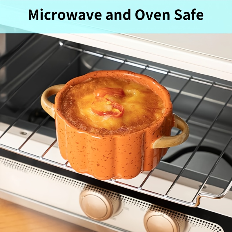 Mini Pumpkin Stew Pot Set - Ceramic Lid Stew Pot with Handle | Oven Safe Pumpkin Bowl, Suitable for Baking/Serving | Thanksgiving and Halloween Gift Grade Baking Pan - A Gift for Friends and Family (Father'S Day/Mother'S Day/Christmas/Valentine'S Day/New Year'S Day/ April Fool'S Day/Wedding Anniversary/Easter), Mini Ceramic Bowls, Mini Ceramic, Salad Bowl, Roti, Porridge, Pot, Western Food Pot, Rether Beauty Products - Image 4