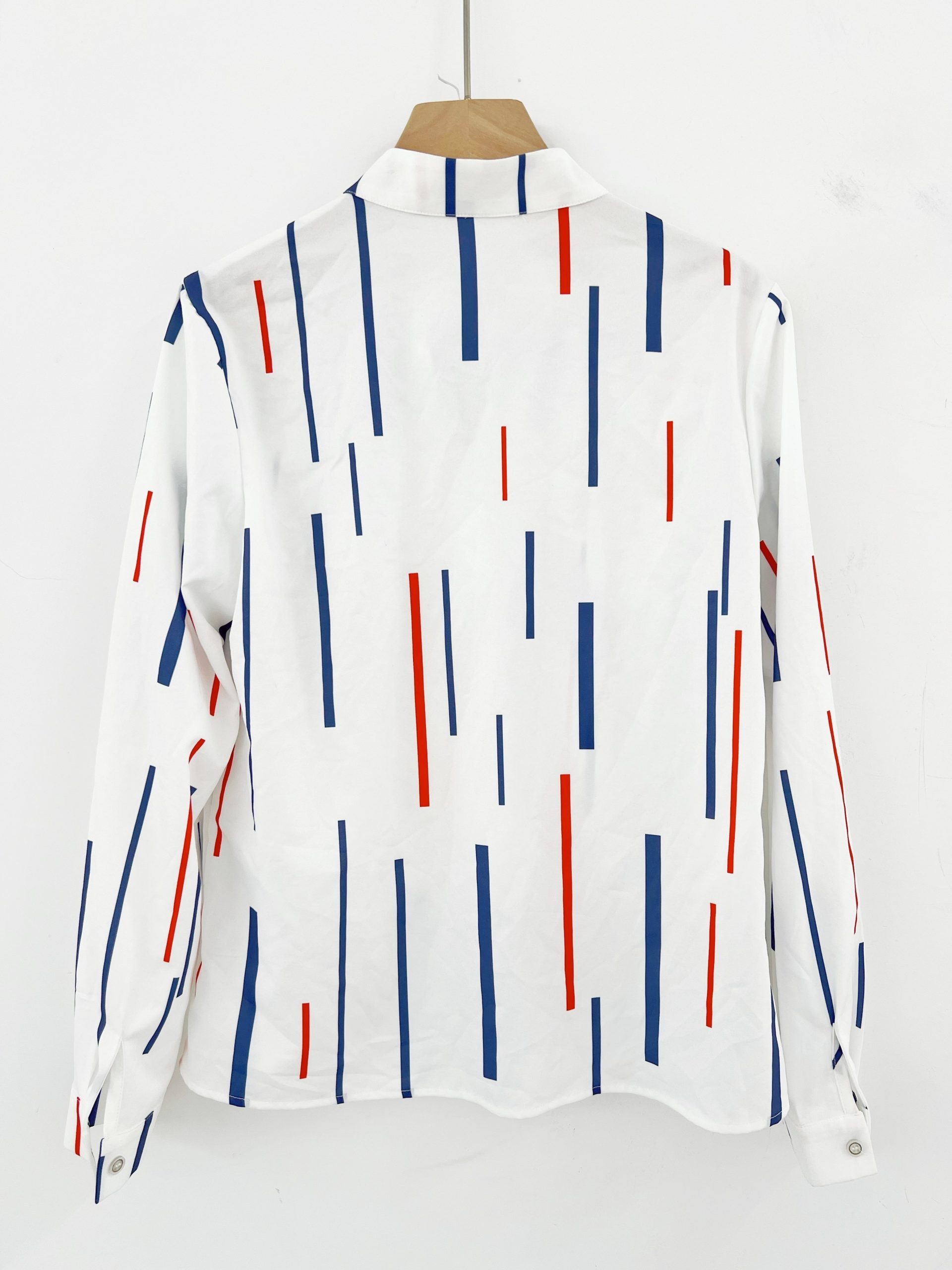 Allover Print Notch Neck Blouse, Elegant Long Sleeve Top for Spring & Fall, Women's Clothing - Image 4