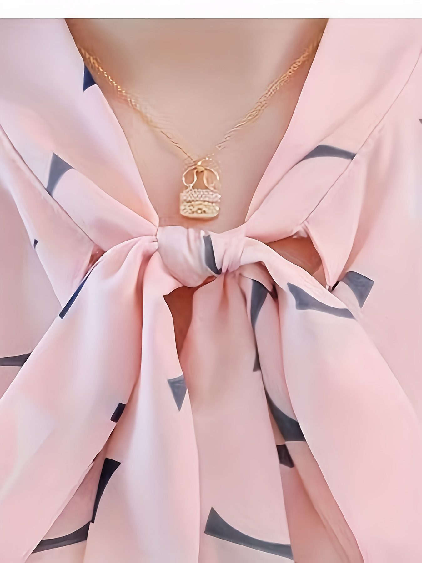 Women's Elegant Long Sleeve Shirt - All-Season Versatile Office & Casual Top with Abstract Print, Classic Collar & Button Front, Machine Washable Non-Stretch Fabric - Image 6