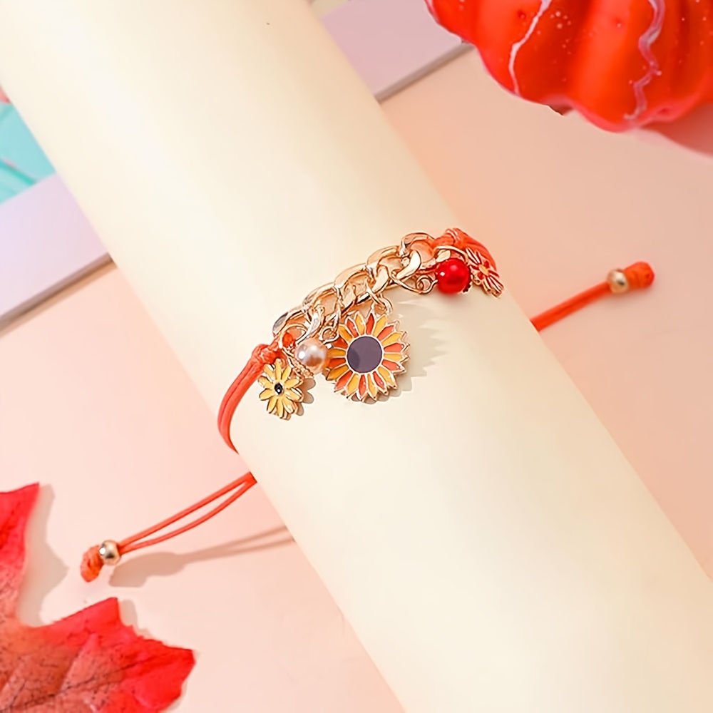 Thanksgiving holiday blessing maple leaf bracelet, cute squirrel honey pot pumpkin pendant bracelet, hand-made greeting card with blessing words, is a gift to celebrate the holiday, for favorite family and friends sisters, Sentimental Keepsake, Festive Jewelry, Whimsical Design, Pumpkin Charm, Detailed Pendant, Durable Charm, Charm Bracelet, Greeting Card Jewelry, Holiday Shoppers, Sisters Jewelry, for Teenager - Image 5