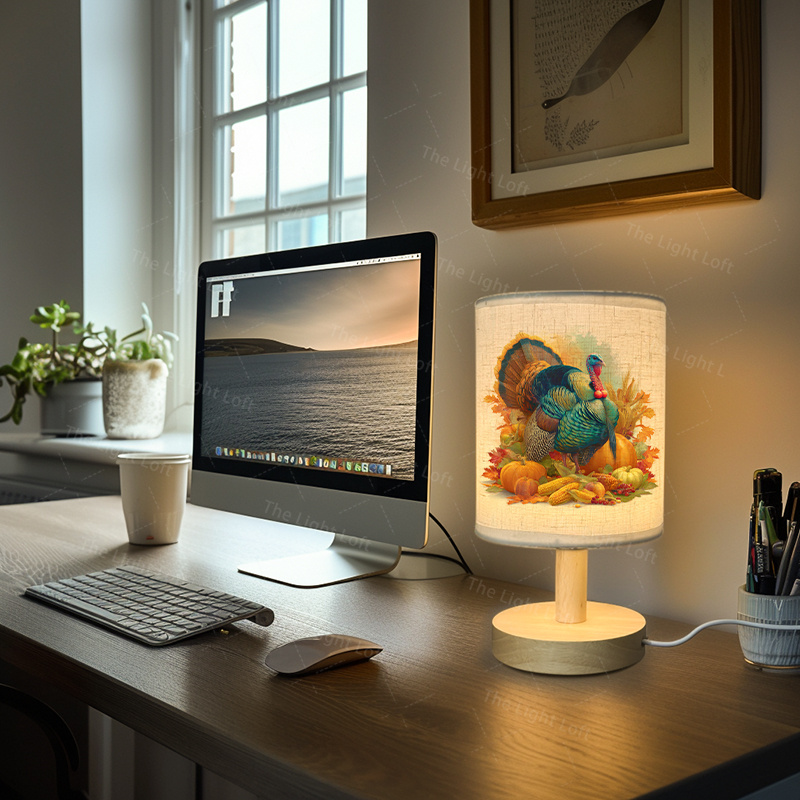 1pc USB-Powered LED Table Lamp with Turkey, Pumpkins & Autumn Leaves - USB-Powered Fall Decor, No Wiring Needed, Easy Plug & Play, for Thanksgiving, Bedroom, Office, Dorm - Perfect Holiday Gift, Seasonal Lighting, Festive Lighting - Image 9