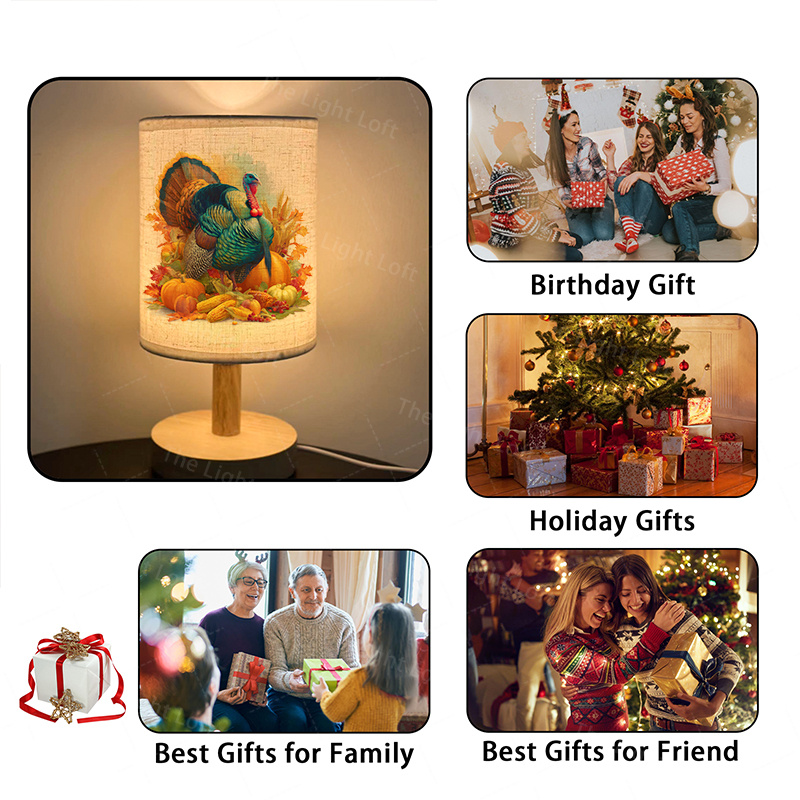 1pc USB-Powered LED Table Lamp with Turkey, Pumpkins & Autumn Leaves - USB-Powered Fall Decor, No Wiring Needed, Easy Plug & Play, for Thanksgiving, Bedroom, Office, Dorm - Perfect Holiday Gift, Seasonal Lighting, Festive Lighting - Image 8