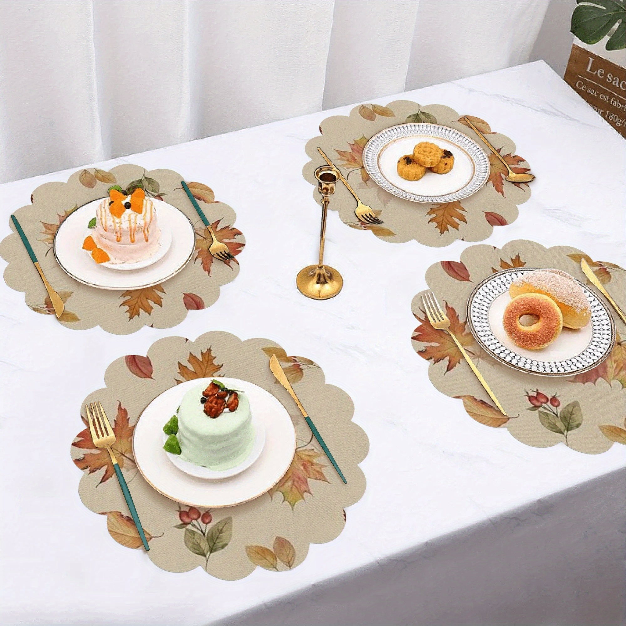 4pcs Autumn maple leaves Thanksgiving, Festive Centerpiece, Thanksgiving Decoration, Rustic Fall Decor, Maple Leaf Design, Highquality Textile, Decorative Leaves, Fall Foliage, Event Planners, Holiday Hosts - Image 5