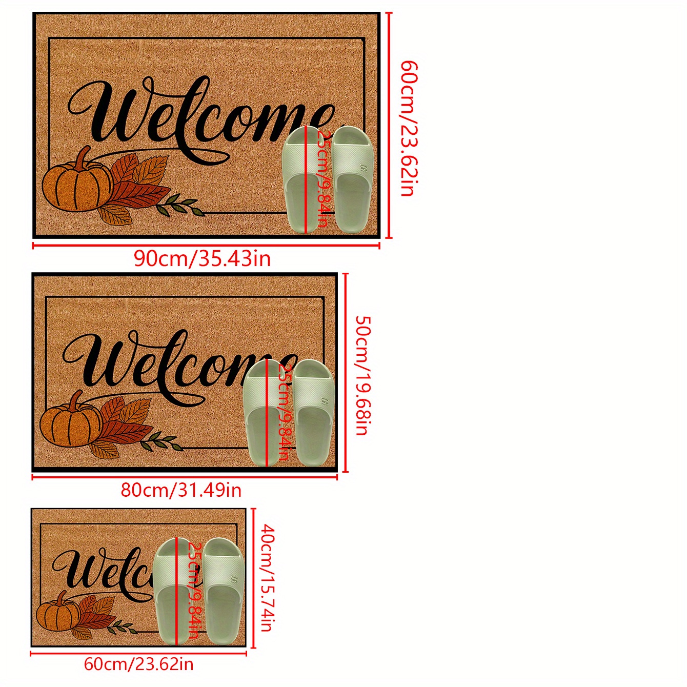 1pc Autumn Harvest Welcome Mat - Non-Slip, Machine Washable Doormat with Pumpkin & Leaf Design, Perfect for Kitchen, Dining Room, Hallway, Bathroom, Bedroom, Parties, and Garden Decor, Fall Decorations for Home - Image 3