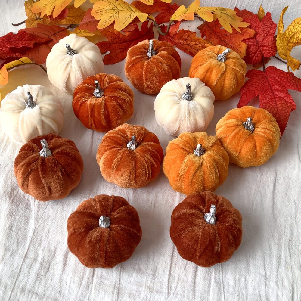 12pcs Autumn Artificial Pumpkins Set - Realistic Orange & White Pumpkins with Green Leaves, Perfect for Halloween, Thanksgiving, and Fall Decor, Indoor/Outdoor Use, No Electricity Needed, Festive Tabletop Display, Festive Tabletop Display | Autumnal Theme | Durable Plastic Pumpkins, Pumpkin Decorations - Image 5