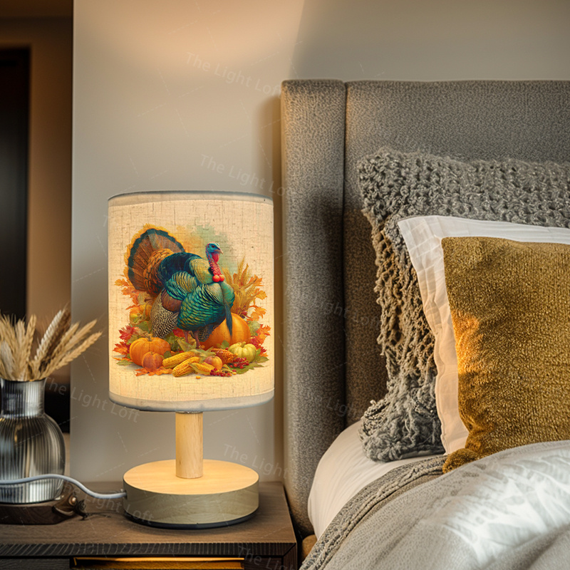 1pc USB-Powered LED Table Lamp with Turkey, Pumpkins & Autumn Leaves - USB-Powered Fall Decor, No Wiring Needed, Easy Plug & Play, for Thanksgiving, Bedroom, Office, Dorm - Perfect Holiday Gift, Seasonal Lighting, Festive Lighting - Image 6