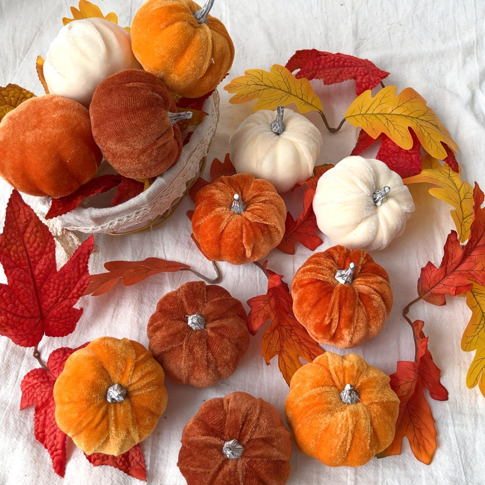 12pcs Autumn Artificial Pumpkins Set - Realistic Orange & White Pumpkins with Green Leaves, Perfect for Halloween, Thanksgiving, and Fall Decor, Indoor/Outdoor Use, No Electricity Needed, Festive Tabletop Display, Festive Tabletop Display | Autumnal Theme | Durable Plastic Pumpkins, Pumpkin Decorations - Image 2