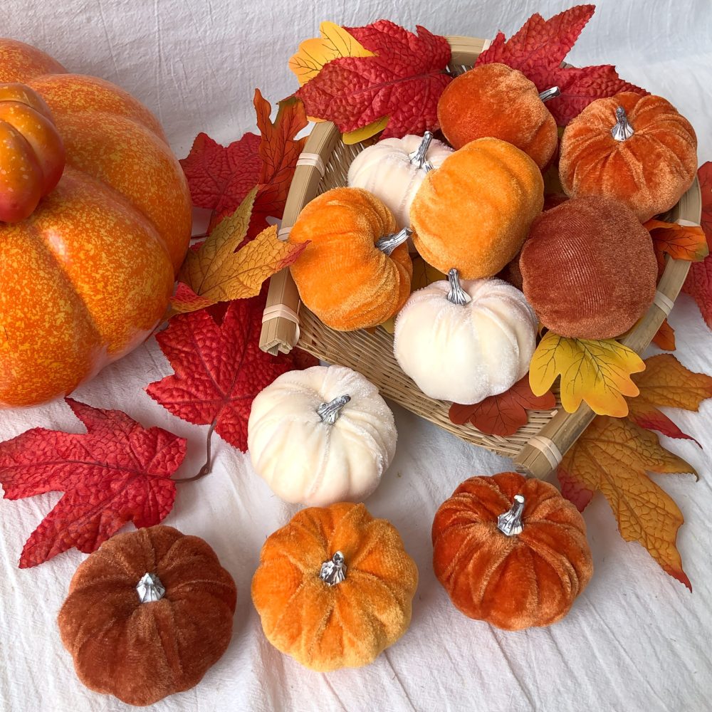 12pcs Autumn Artificial Pumpkins Set - Realistic Orange & White Pumpkins with Green Leaves, Perfect for Halloween, Thanksgiving, and Fall Decor, Indoor/Outdoor Use, No Electricity Needed, Festive Tabletop Display, Festive Tabletop Display | Autumnal Theme | Durable Plastic Pumpkins, Pumpkin Decorations
