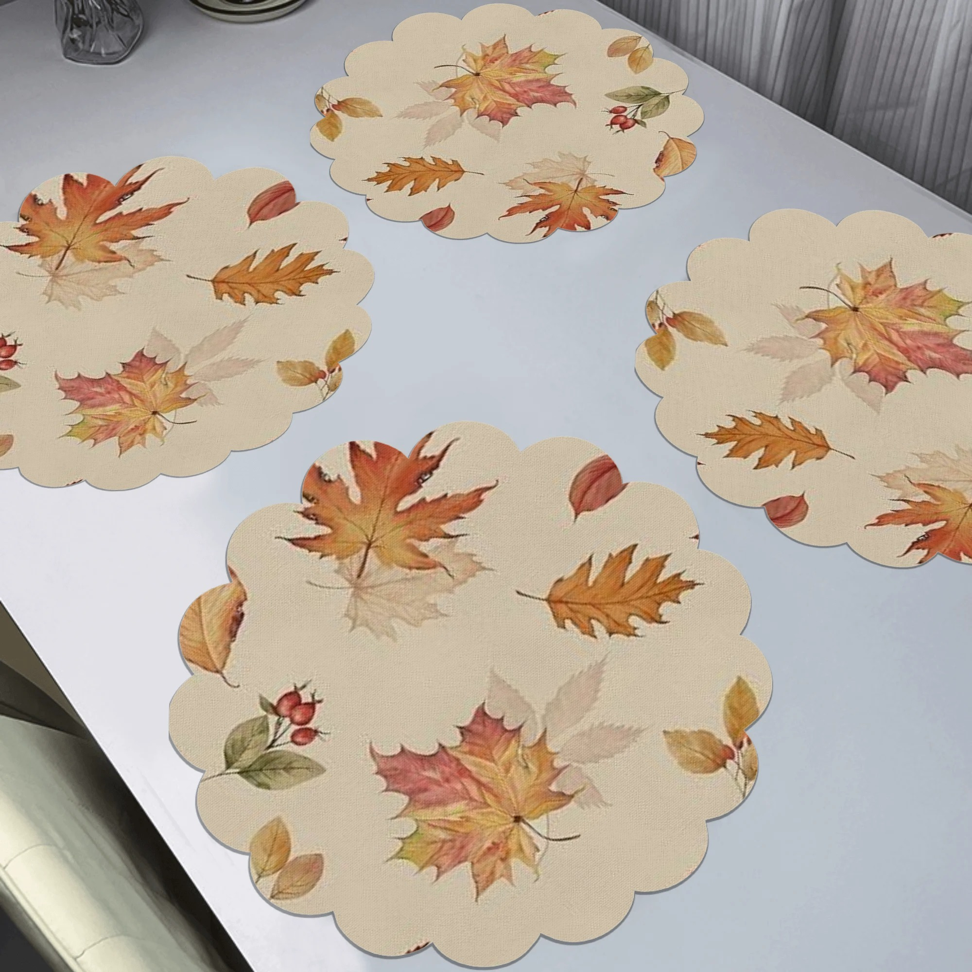 4pcs Autumn maple leaves Thanksgiving, Festive Centerpiece, Thanksgiving Decoration, Rustic Fall Decor, Maple Leaf Design, Highquality Textile, Decorative Leaves, Fall Foliage, Event Planners, Holiday Hosts - Image 3