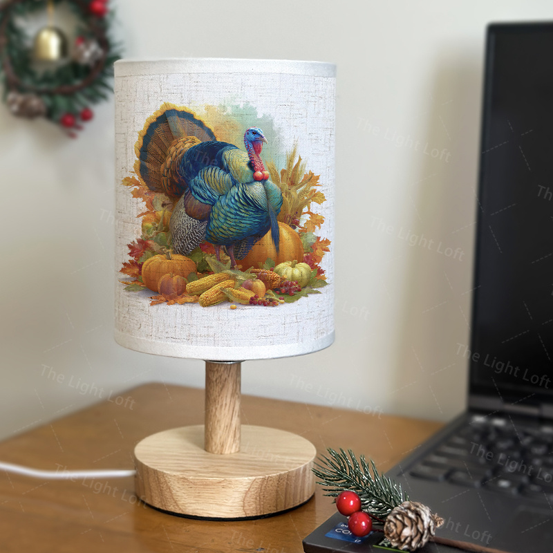 1pc USB-Powered LED Table Lamp with Turkey, Pumpkins & Autumn Leaves - USB-Powered Fall Decor, No Wiring Needed, Easy Plug & Play, for Thanksgiving, Bedroom, Office, Dorm - Perfect Holiday Gift, Seasonal Lighting, Festive Lighting - Image 5