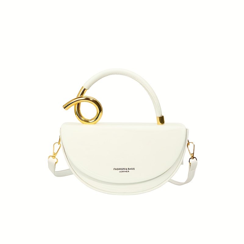 Women's -like Crossbody Handbag with Golden-Tone Hardware & Closure - Adjustable Strap, Golden-Tone Hardware White & Golden/Black Color Options, Minimalist Small Purse for Work, Travel, Commute - Phone & Lipstick-Friendly, Structured Rectangular Design & Smooth Edges, Button Closure, Lining, Solid Color, No Logo, Casual & (No-Wash PU Material), Phone Bag Crossbody, Designer Bags For Women High Quality, Luxurious Bag For Women, Louis Handbags For Women, Mini Handbag, - Image 2