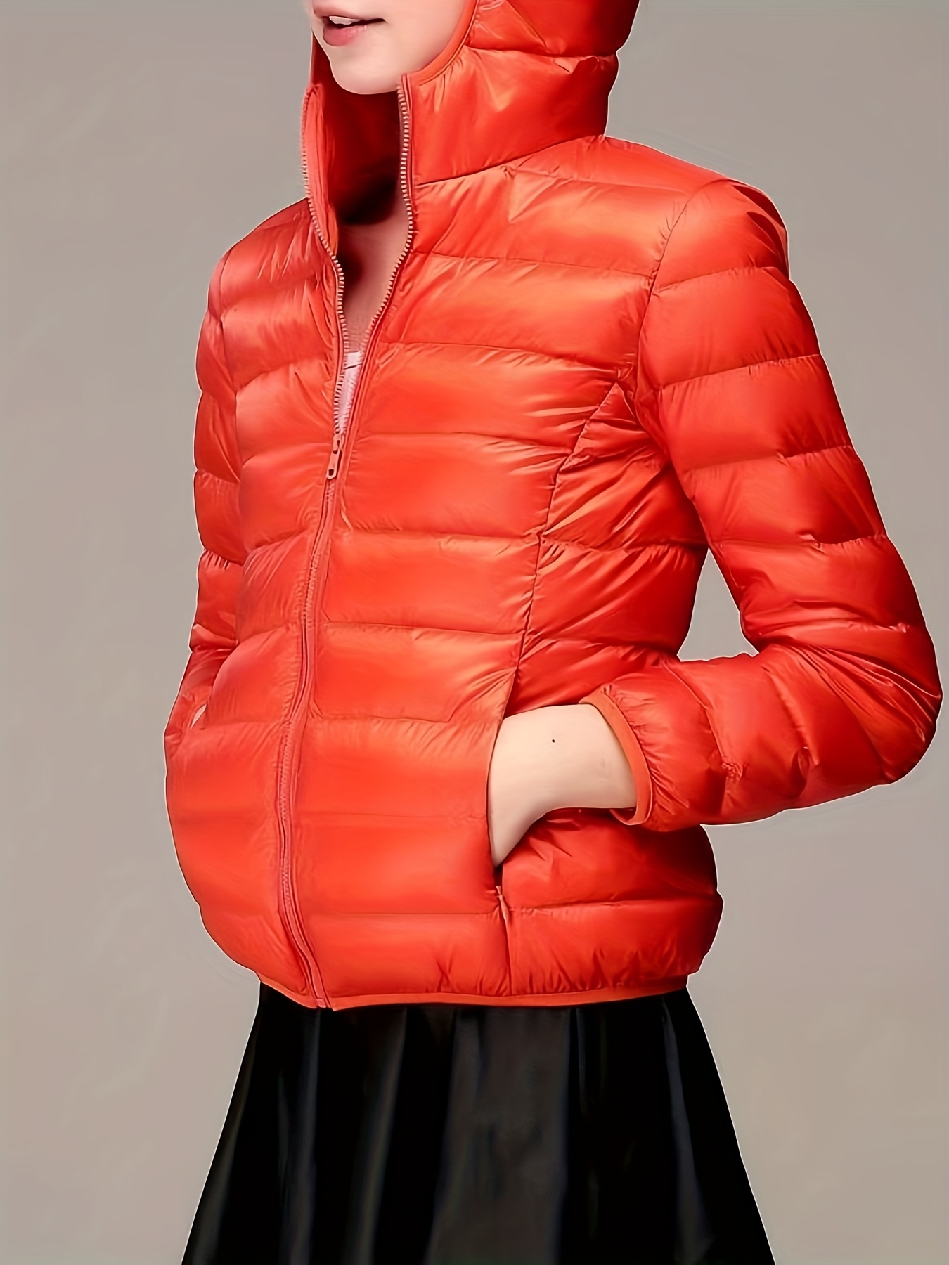 2025 Women's Autumn/Winter Casual Fashion Short Slim Fit Lightweight Hooded Jacket - Image 5