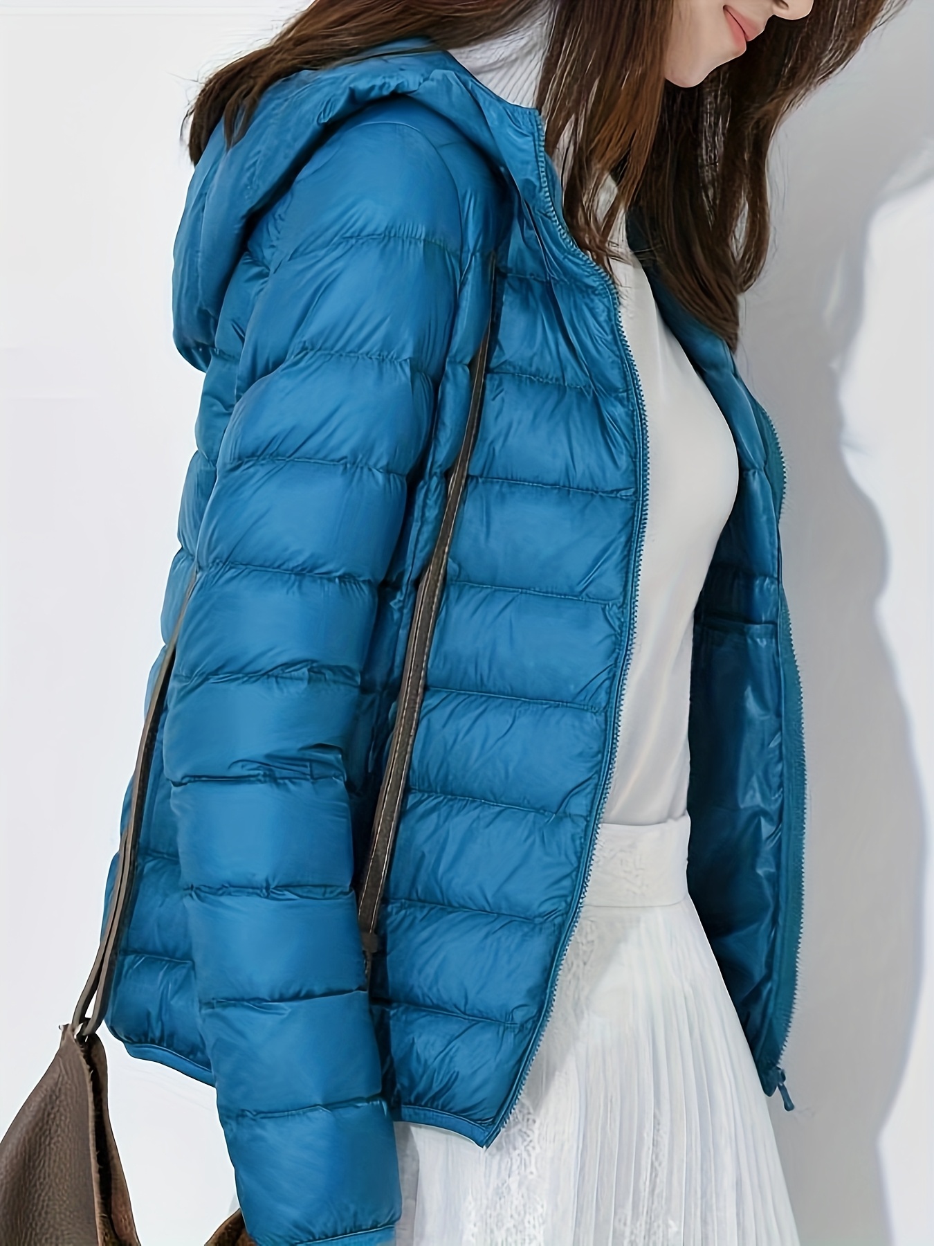 2025 Women's Autumn/Winter Casual Fashion Short Slim Fit Lightweight Hooded Jacket - Image 2