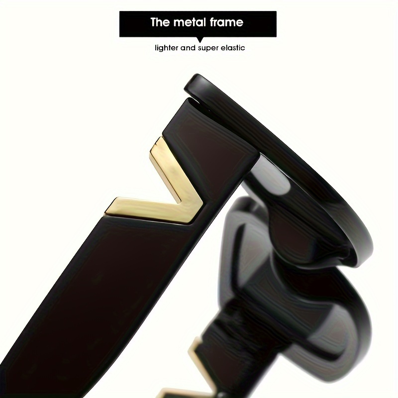 Chic Cat Eye Fashion Glasses for Women - Luxury V-Letter Design, Anti-Glare Lens, Lightweight PC Frame, Perfect for Driving & Fashion - Image 5