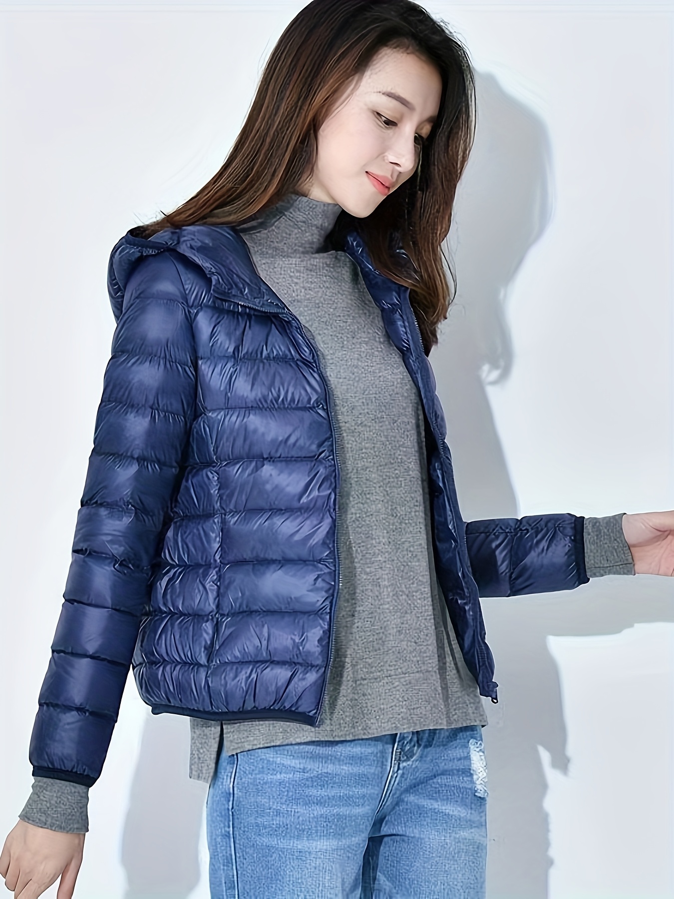 2025 Women's Autumn/Winter Casual Fashion Short Slim Fit Lightweight Hooded Jacket - Image 10