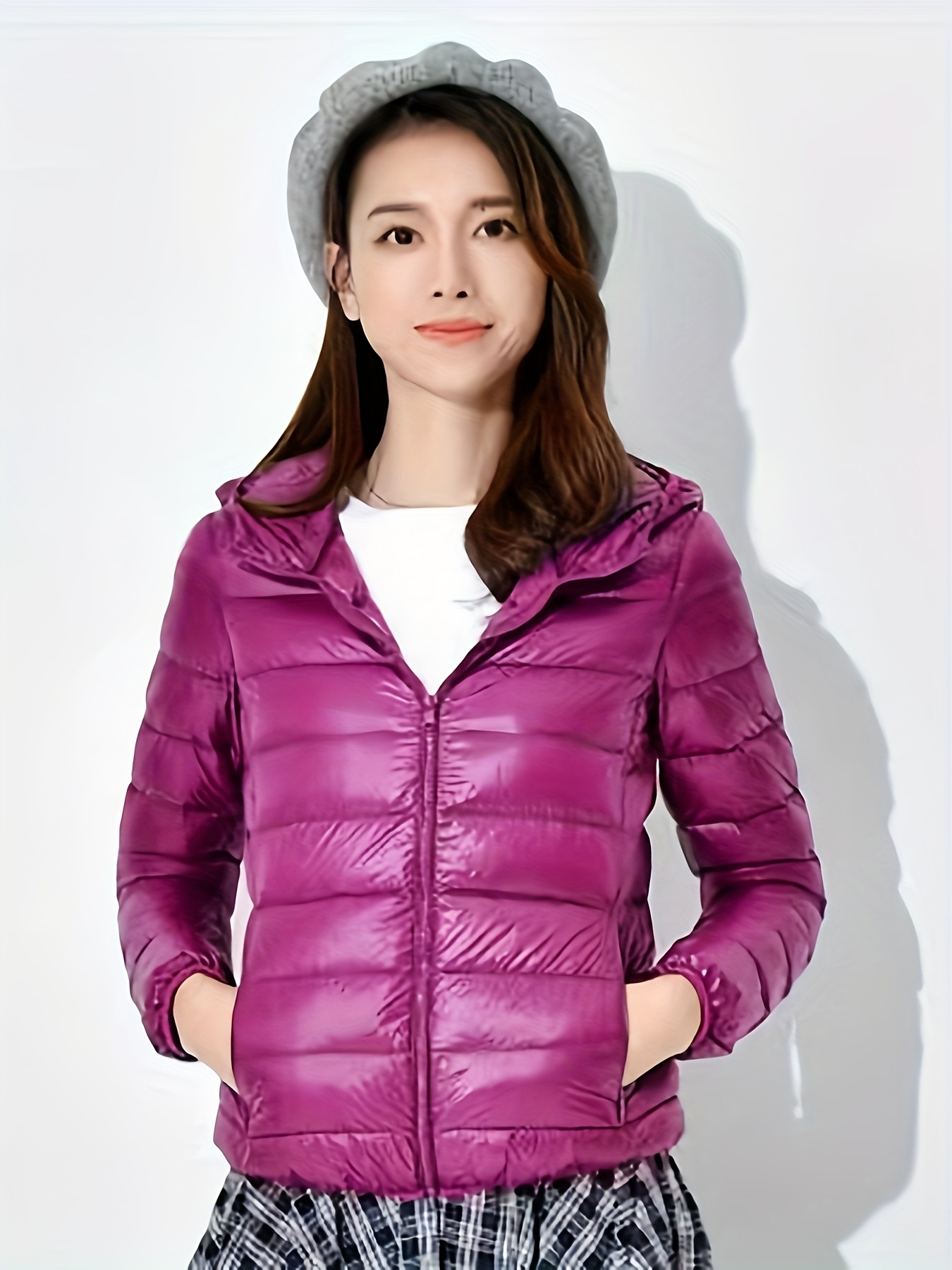 2025 Women's Autumn/Winter Casual Fashion Short Slim Fit Lightweight Hooded Jacket - Image 3