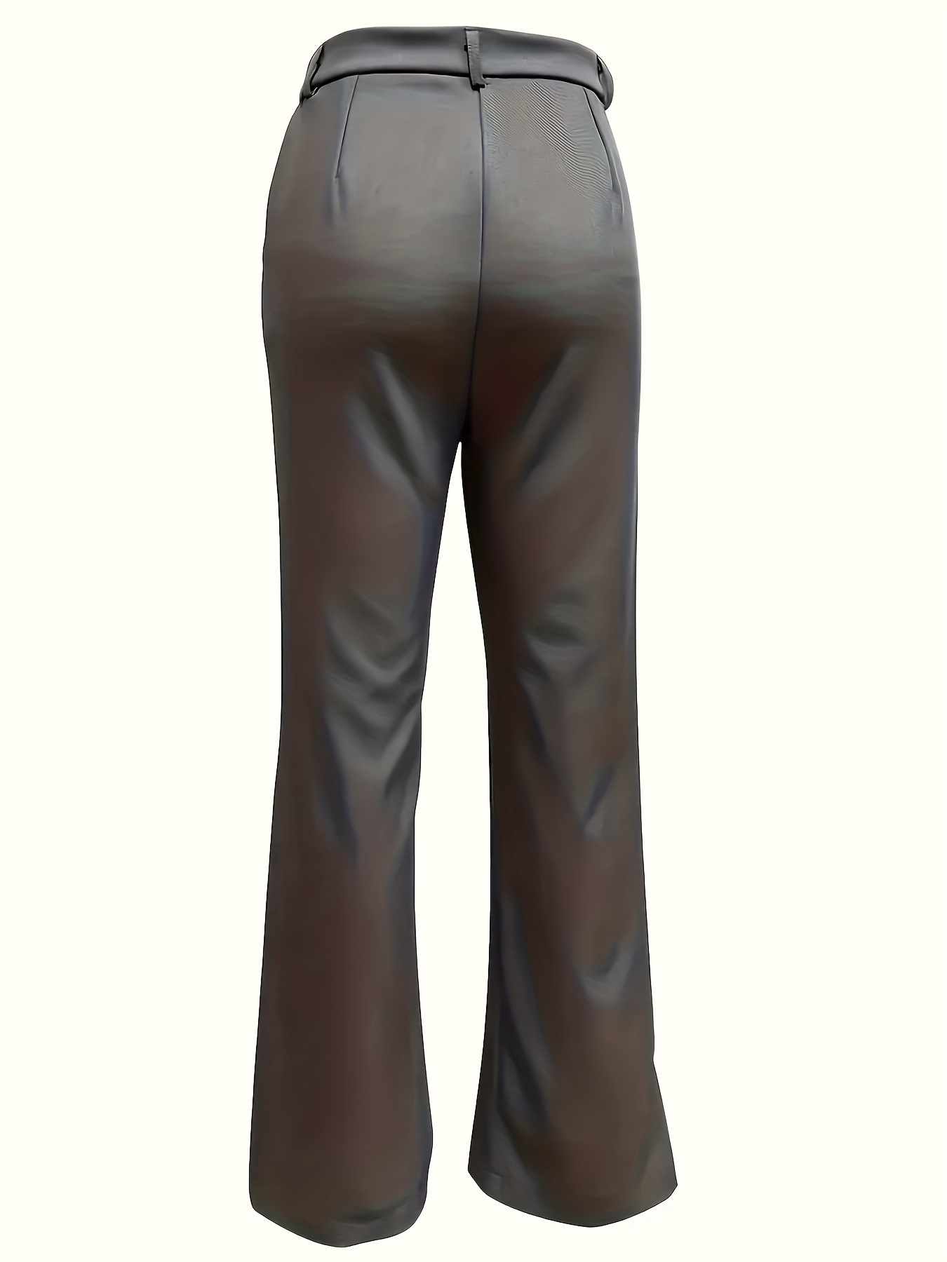 Women's Elegant Black And Gray Wide Leg Pants Straight Leg Design, Colorblocked Style for All Seasons, Everyday Pants, Versatile Bottoms, Elegant Design, Modern Fashion, Medium Stretch Fabric, Soft Fabric, Stylish Bottoms, Chic Slacks, Professional - Image 4