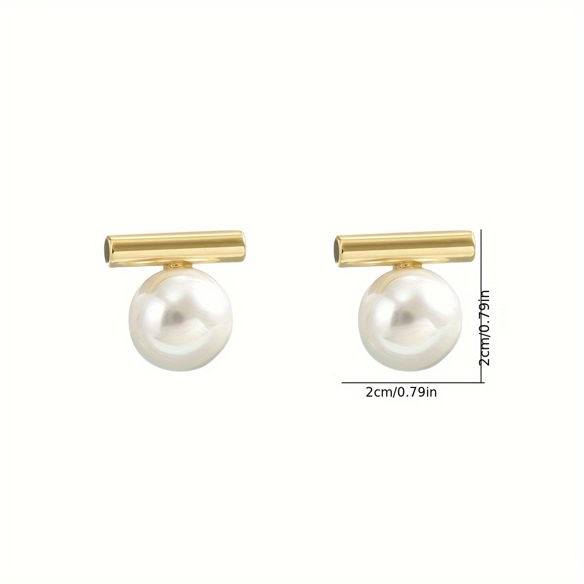Pair of Elegant Minimalist Imitation Pearl Ear Studs with Golden-Tone Accents - Versatile Everyday & Special Occasion Jewelry, Perfect Gift for Women, Year-Round Sophisticated Accessories, Imitation Pearl Earrings, Sophisticated Style, Luxurious Finish - Image 4