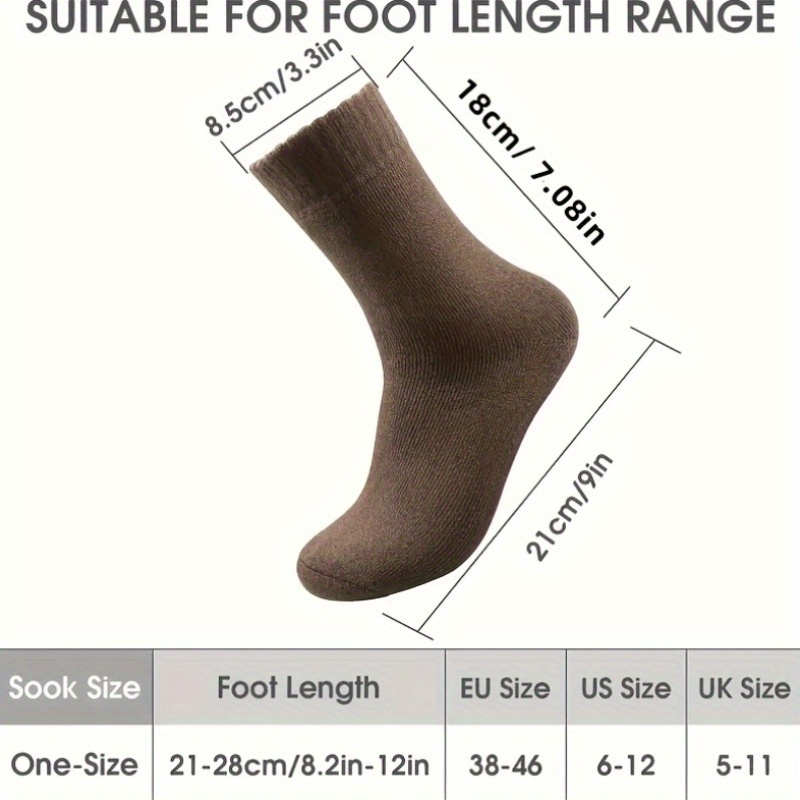3/10 Double Winter Thick Velvet Snow Socks for Men, Soft Plush Warm Thermal Boot Socks, Suitable for Outdoor Work And Leisure Activities, a Gift for Husbands, Fathers, Or Boyfriends, Knitted Gift in European Sizes (39-45) And US Sizes 9-11. - Image 3