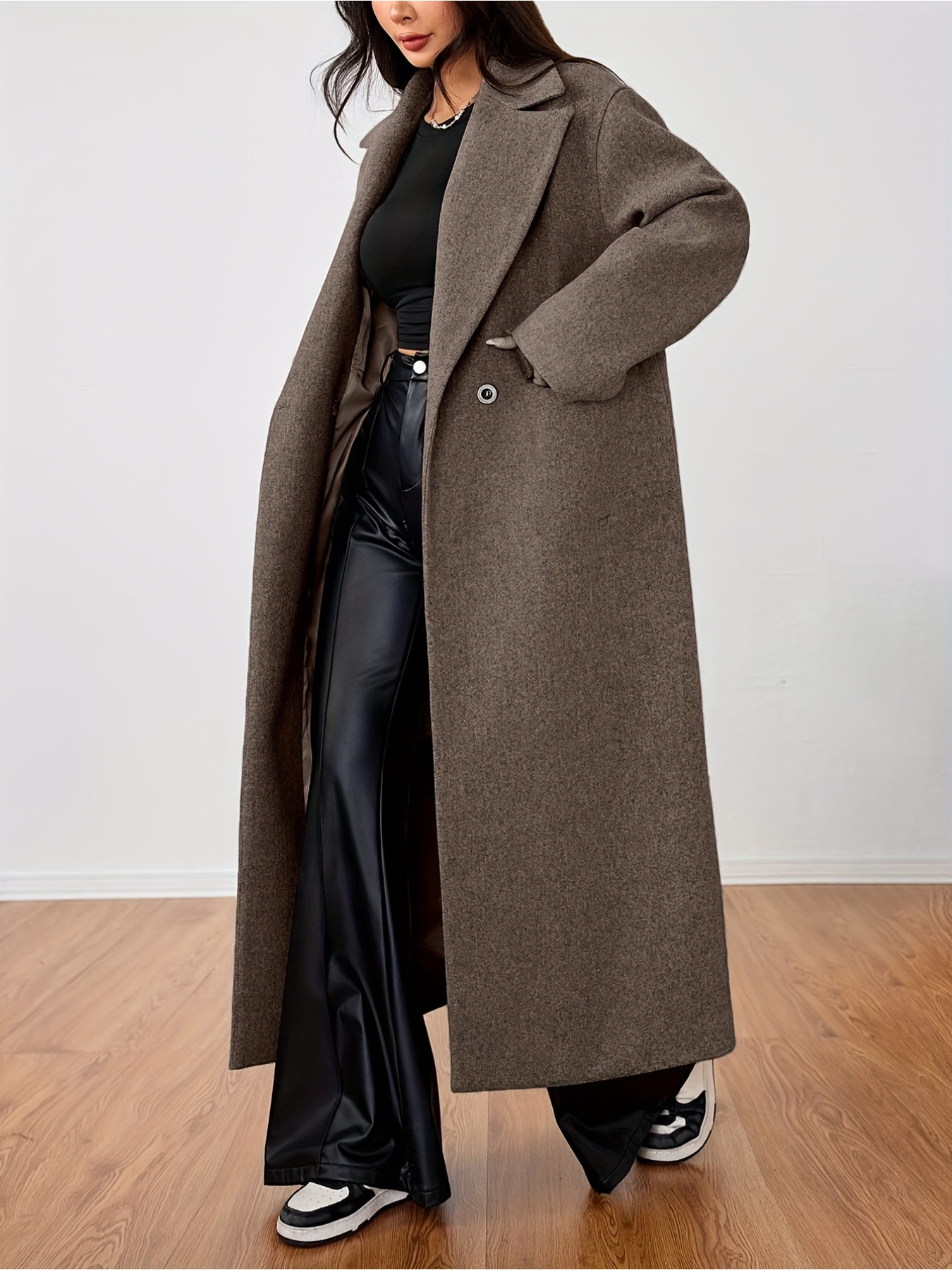 Women'S Plaid Hooded Zip-Up Jacket with Asymmetrical Hem & Pockets - Casual Winter Coat, Full-Zip Front Closure, Button-Accent Hood, Warm Fall/Winter Outerwear, Stylish & Functional Design for Everyday Special Occasions (Solid Color Base with Plaid